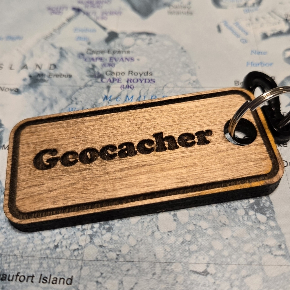 Wooden Geocacher Keyring